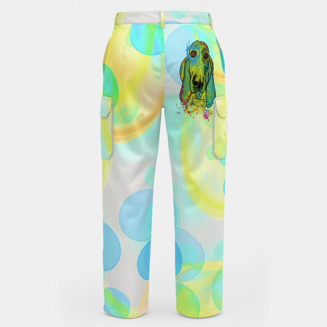 Cargohose mit Paolo - Hose, lang oder kurz, bunt, 100% Polyester, Grösse S-5XL, fester Stoff, Normale Passform, Mischling, Mix, Basset Hound